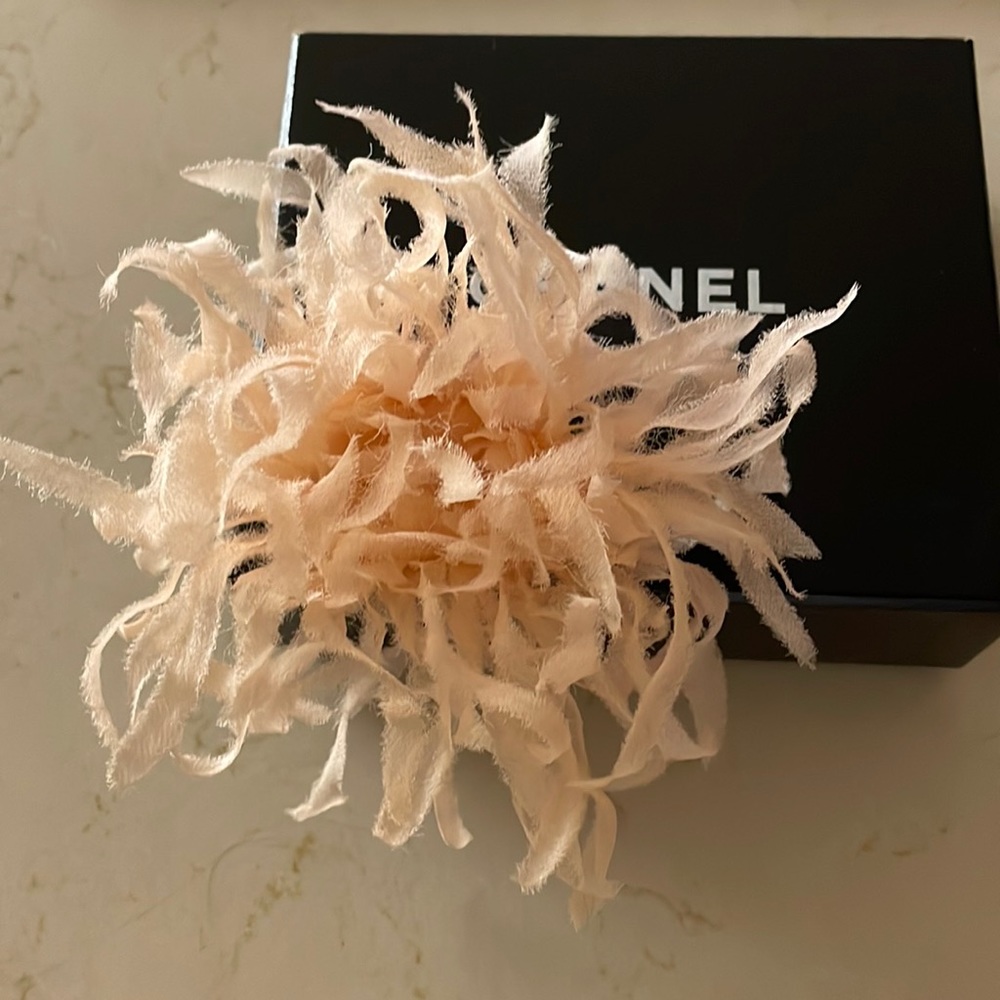 Authentic Chanel Flower silk brooch